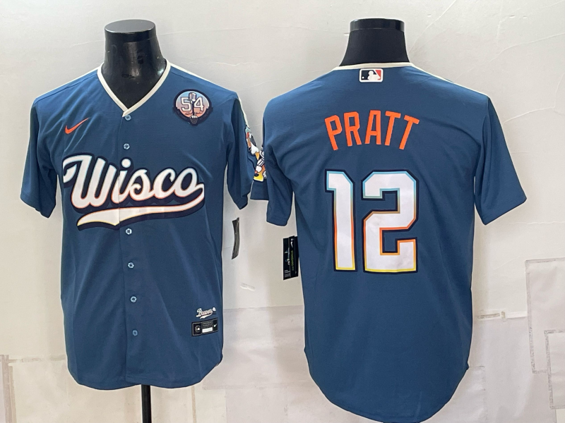 Men 2026 Milwaukee Brewers #12 Pratt blue Game Nike MLB Jersey 093001